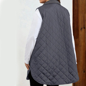 Chaleco acolchado cálido de invierno más vendido para mujer, con cremallera y botones, estilo casual, sin mangas. - Product Image 2