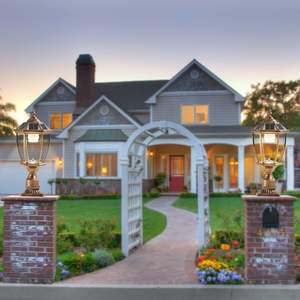 20\" H Golden <b>Solar</b> Powered LED Outdoor <b>Lantern</b> Elegant Vintage Glass Design for <b>Garden</b> Paths Yards Patios-2-Pack - Product Image 2