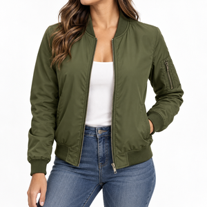 Chaqueta Bomber Acolchada para Mujer, Material Transpirable y Cómodo, Ropa Casual de Algodón, Servicio OEM, Diseño Personalizado - Product Image 1