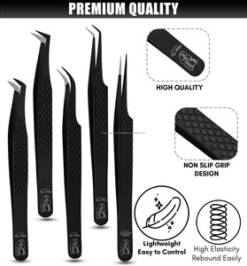 Professional Lash Extension Tweezer Fiber Tip Eyelash Extension Tweezers Pointed Volume Tweezers Custom Logo Printing - Product Image 3