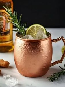 Hammered copper mug <b>set</b> glacier peak <b>beverage</b> cups reusable premium cocktail <b>serving</b> metal mugs durable - Product Image 6