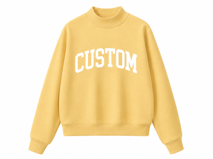 Wholesale Custom Women's Oversized Mockneck Daily Wear Fleece Pullover Long Sleeves <b>Drop</b> Shoulder Fashionable Applique - Product Image 1