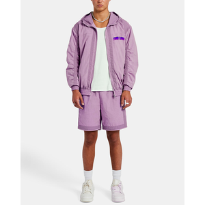 Windbreaker Shorts Set Nylon Tracksuit Lightweight <b>Zip</b> <b>up</b> <b>Jackets</b> and Nylon Shorts - Product Image 4