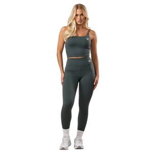 Leggings Deportivos de Cintura Alta para Mujer, Sin Costuras, Elásticos, Color Verde Oscuro, Cómodos para Yoga, Ejercicio y Running - Product Image 1