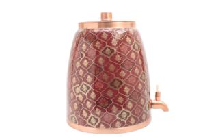 Tanque de Agua de Cobre Artesanal Premium de Gran Capacidad 11000ML, Diseño 3D, Dorado, con Grifo de Latón, Peso 2.170kg - Product Image 2