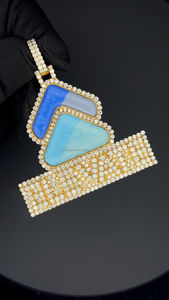 สร้อยคอจี้เพชรโมอิสแบบแผ่นป้ายแบบกำหนดเองขนาด14K ตัวอักษรชุบทองพร้อมเครื่องประดับเคลือบ - Product Image 2