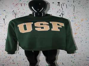 USF DARK GREEN <b>Mock</b> <b>Neck</b> Sweatshirt 100% SAND Applique Embroidery wide <b>neck</b> Sweatshirt Finer Threads - Product Image 2