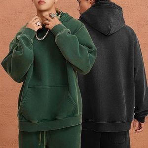 Sudadera con Capucha Personalizada al por Mayor, Lavado Ácido, 100% Algodón, Gruesa, para Invierno, Corte Regular para Hombre, 420g, Forro Polar Sólido Transpirable - Product Image 5
