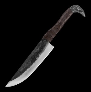 Cuchillo Vikingo Forjado a Mano con Funda de Cuero, Hoja Recta de Acero al Carbono, para Bricolaje, Uso Industrial, Supervivencia al Aire Libre, Camping, Caza, ODM, OEM - Product Image 2