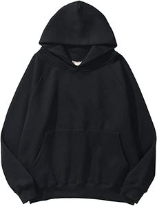 <b>Men's</b> Oversized O-Neck Sweatshirt Solid Black Cotton Fleece Casual Pullover Regular Fit Winter Pocket Design Breathable - Product Image 1