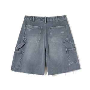 Shorts en jean déchirés taille haute respirants style cargo coupe ample délavés vintage à ourlet brut décontractés pour femme – Vente en gros - Product Image 6