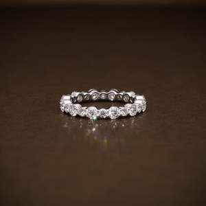 Anillo de Diamantes Cultivados en Laboratorio, Corte Brillante Redondo, Anillo de Boda para Mujer, Oro Blanco de 14K/18K, Anillo de Compromiso - Product Image 1