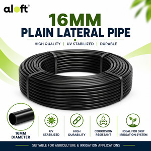 Tubería de Goteo Lateral Lisa Aloft de 16 mm, Negra, de Polietileno con Protección UV, para Sistemas de Riego Agrícola - Product Image 1