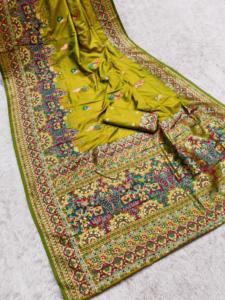 Sari Tradicional Indio con Bordado Paithani en Seda Pashmina para Bodas y Eventos Festivos, Ropa Elegante para Mujer - Product Image 4