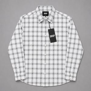 Chemise décontractée à manches longues en coton à carreaux pour homme, légère, boutonnée, respirante, tissée, fabriquée au Bangladesh - Product Image 1