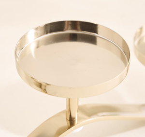 Porte-bougie moderne en métal à 5 lumières, centre de table décoratif, finition dorée, support pour bougies chauffe-plat et pilier, décoration intérieure - Product Image 3