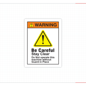 Warning Be Careful Stay Clear Safety Decal M19 Industrial Caution Label Hazardous Areas Workplace Safety Equipment AGS Brand - Product Image 2