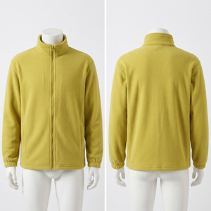 Unisex 320 GSM Premium Polar Fleece Full Zip Hooded Jacket Soft <b>Warm</b> Beige Back Yoke <b>Waterproof</b> Quick Dry - Product Image 5