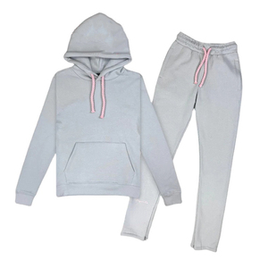 Ensemble de survêtement deux pièces pour homme, hiver, couleur unie, doublure polaire, 100% coton respirant, avec sweat à capuche et pantalon de survêtement - Product Image 3