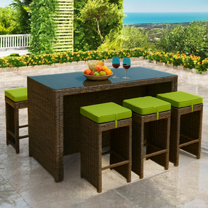 Juego de sillas de Bar de ratán contemporáneo para espacios al aire libre elegantes, ideales para patios, villas y resorts de lujo - Product Image 2