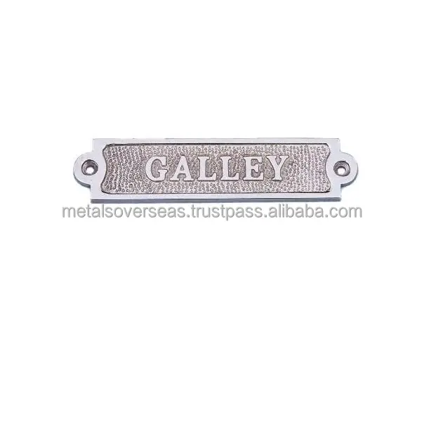 Brass Nautical Chrome Galley Sign Chrome Name Plate Office Home Beautiful Brass Name Plate and Decorative Gifts Items