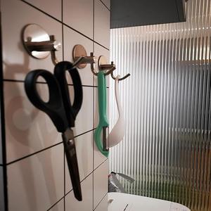 Porte-manteau, porte-chapeau, porte-sac, porte-serviette mural multifonction en métal avec double crochet - Product Image 3