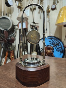 Victoria London Mechanical <b>Desk</b> <b>Clock</b> Wooden Base Silent Non Ticking Traditional Design 5 Inch Height - Product Image 4