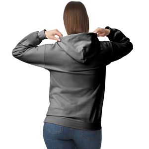 Sudadera con Capucha Gris Carbón para Mujer, Manga Larga, Forro Polar, Bolsillo Canguro, Casual, con Logotipo Personalizado, Venta al Por Mayor - Product Image 2
