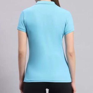 Women's <b>Light</b> Blue Short Sleeve for Shirt 100% Cotton Jersey Knitted Solid Color Casual Breathable Quick Dry Fit - Product Image 1