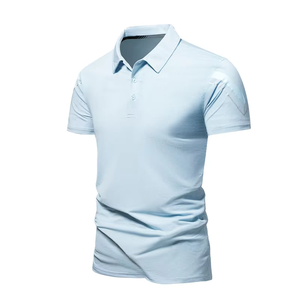 Polo décontracté à manches courtes, T-shirt fin d'été, Polo d'affaires haut de gamme en soie glacée pour hommes américains 2026 - Product Image 3