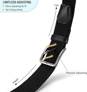 Cinturón Casual de Nylon Trenzado, Color Negro Sólido, Hebilla de Zinc Puro, Diseño Elástico y Duradero, Accesorio de Moda para Hombre - Product Image 5