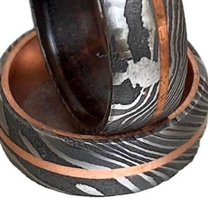 Anillo de Acero de Damasco Premium Hecho a Mano, Joyería de Estilo Rústico para Hombres y Mujeres - Product Image 6