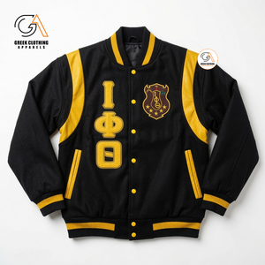 เสื้อแจ็คเก็ตวาร์ซิตี้ Iota ของกรีซ แขนยาว ซิปปิด ปักตัวอักษร สำหรับผู้ใหญ่ สีแดงเลือดหมูทอง เหมาะสำหรับฤดูใบไม้ร่วง - Product Image 5