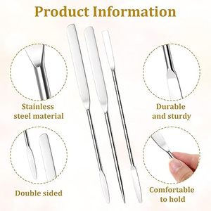 Professional Beauty <b>Makeup</b> Spatula Stainless Steel Cosmetic Cream Mixer <b>Tool</b> Foundation Applicator Skincare Facial Salon Use - Product Image 2