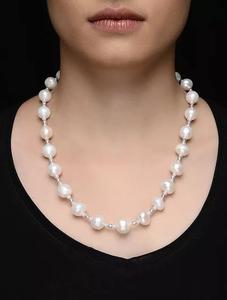 Collar elegante de perlas de imitación para mujer, joyería redonda para boda - Product Image 1