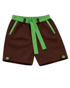 Brown Green Contrast Sleeveless Top And Shorts <b>Set</b> Men Casual Summer Outfit Drawstring Waist Comfortable Cotton Blend SoftFit - Product Image 5