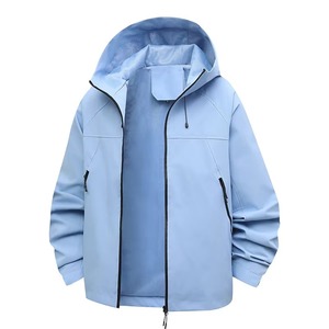 Chaqueta Impermeable con Capucha, Chaqueta Deportiva Ligera de Poliéster, Impermeable, Cortavientos, para Senderismo al Aire Libre - Product Image 5