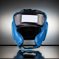 Protège-tête de boxe professionnel haut de gamme en cuir véritable personnalisé avec fermeture auto-agrippante et aérations unisexe