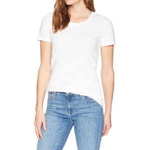 T-shirt pour femme le plus vendu, coupe classique, col rond, manches courtes, en coton, impression de logo personnalisée, décontracté, respirant, été - Product Image 5