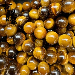 ลูกปัดหินตาเสือสีน้ำตาลธรรมชาติจากแอฟริกาใต้ ขายส่ง 7A ขนาด 2-12 มม. หลายขนาด รูปทรงกลม เรียบเนียน ลูกปัดตาเสือธรรมชาติแบบหลวม - Product Image 3