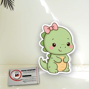 แผ่นต่อขนตาอะคริลิคแม่เหล็ก ลายไดโนเสาร์สีเขียวน่ารัก โบว์สีชมพู รูปหัวใจเพชร ดอกไม้  พร้อมโลโก้แบบมืออาชีพตามสั่ง - Product Image 2