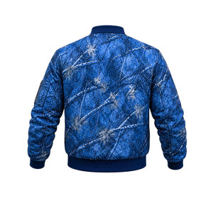 Custom Blue Camo Quilted Bomber <b>Jacket</b> for Men & Women <b>Zip</b> <b>Up</b> Flight <b>Jacket</b> Windproof Winter Outdoor Casual Hunting <b>Jacket</b> OEM - Product Image 3