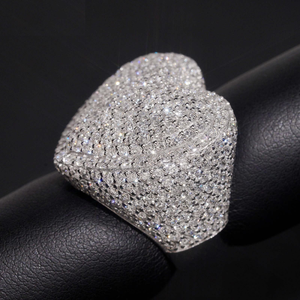 Moissanite Jewellery Mens Iced Out Dome Signet <b>Ring</b> Luxury Hip Hop Pave <b>Statement</b> <b>Ring</b> - Product Image 5