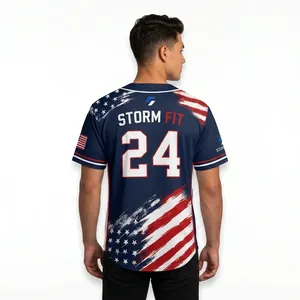 Camiseta de Béisbol para Hombre, Manga Corta, Sublimada, Absorbente de Humedad, Ajuste Atlético, Personalizada - Product Image 4