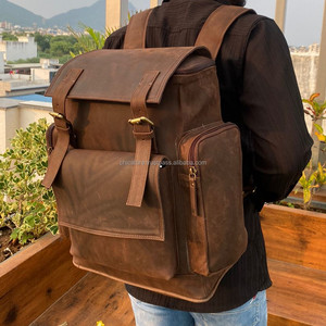 Personalized Vintage Full Grain Leather <b>Men</b> Laptop Backpack School <b>Bag</b> Travel Camping Daypack Rucksack <b>Men's</b> Leather Backpacks - Product Image 3