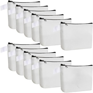 Bolsas Cosméticas Blancas con Cierre, Bolsas de Almacenamiento Portátiles, Material No Tejido Teñido Liso para Maquillaje y Viajes, OEM - Product Image 1