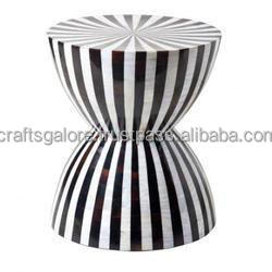 Console d'incrustation d'os Beaux meubles de luxe artisanaux de l'Inde tabouret de lit d'incrustation d'os en gros pour la décoration du salon - Product Image 4