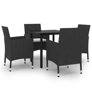 Juego de Comedor para Jardín en Blanco Crema y Negro - Product Image 2