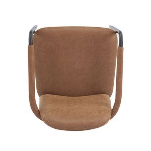 Set di 2 sedie da pranzo nere e marrone rossastro con struttura in ferro - Product Image 5