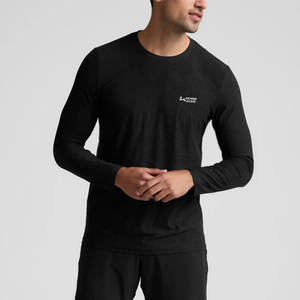 Camiseta de yoga para hombre con cuello redondo, más vendida, disponible a un precio razonable, MOQ bajo, diseña tu propio logotipo. - Product Image 6